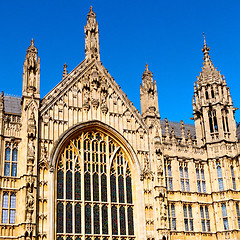 Image showing old in london  historical    parliament glass  window    structu