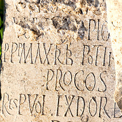 Image showing tombstone in africa morocco graveyard marble and concrete