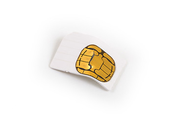 Image showing Broken used mobile phone sim card 