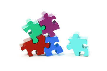 Image showing Jigsaw puzzle pieces isolated