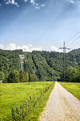 Image showing View to power plant at Kochelsee