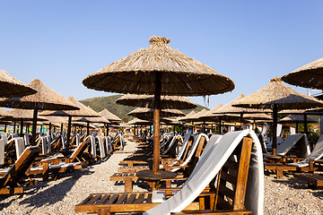 Image showing umbrellas on a beach  