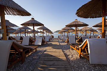 Image showing umbrellas on a beach  