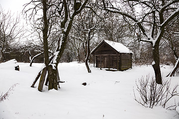 Image showing old wooden outbuilding  