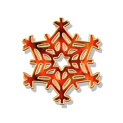 Image showing red and gold Christmas flake