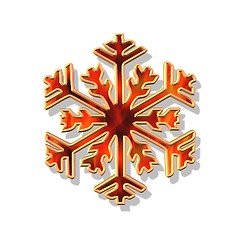 Image showing red and gold Christmas flake