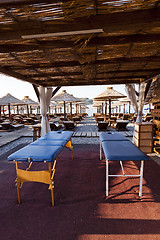 Image showing umbrellas on a beach  