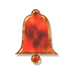 Image showing red and gold christmas bell