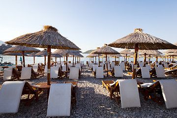 Image showing umbrellas on a beach  