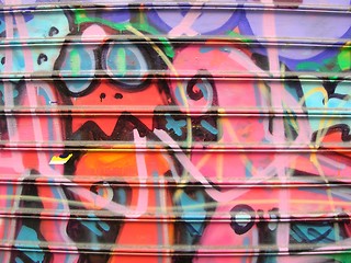 Image showing graffiti on a shop