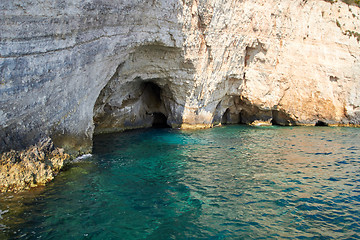 Image showing Blue caves at bright sunny day Zakinthos Greece