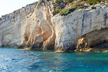 Image showing Blue caves at bright sunny day Zakinthos Greece