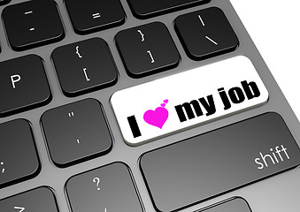 Image showing I love my job black keyboard