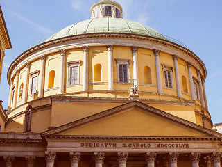 Image showing Retro look Church of Saint Charles Borromeo in Milan