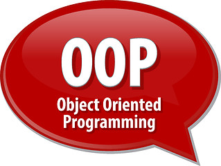 Image showing OOP acronym definition speech bubble illustration