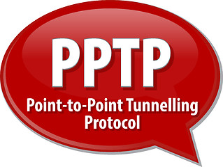 Image showing PPTP acronym definition speech bubble illustration