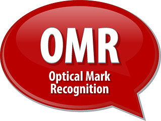 Image showing OMR acronym definition speech bubble illustration