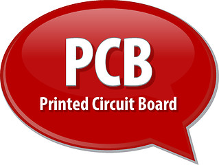 Image showing PCB acronym definition speech bubble illustration