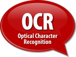 Image showing OCR acronym definition speech bubble illustration
