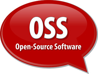 Image showing OSS acronym definition speech bubble illustration