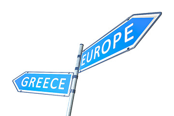 Image showing Greece Europe Road Sign