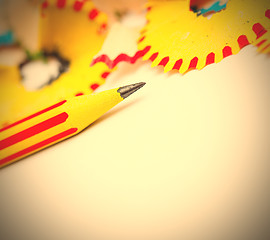 Image showing sharp of a pencil. close-up, shallow depth of field. instagram i