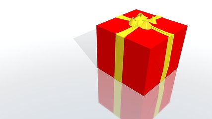 Image showing red gift with yellow ribbon