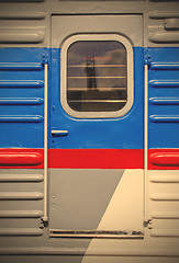 Image showing front door in an old passenger wagon