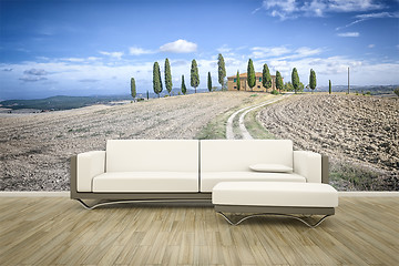 Image showing photo wall mural sofa floor