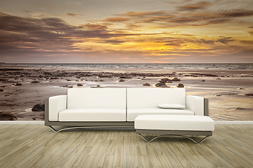 Image showing photo wall mural sofa floor