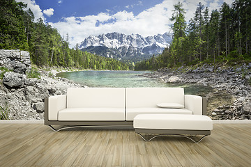 Image showing photo wall mural sofa floor