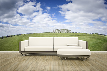 Image showing photo wall mural sofa floor