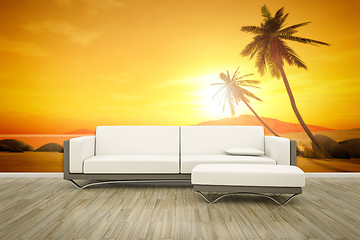 Image showing photo wall mural sofa floor