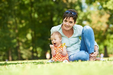 Image showing mother and baby in park