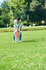 Image showing mother and baby in park