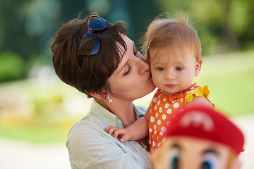 Image showing mother and baby in park