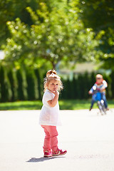 Image showing little girl have fun in park