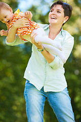 Image showing mother and baby in park