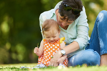 Image showing mother and baby in park