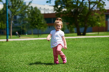 Image showing little girl have fun in park