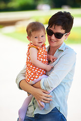 Image showing mother and baby in park