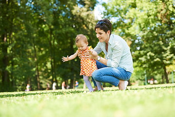 Image showing mother and baby in park