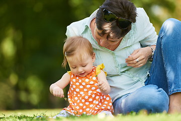 Image showing mother and baby in park