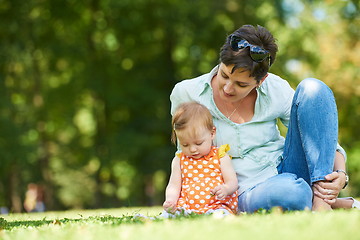 Image showing mother and baby in park