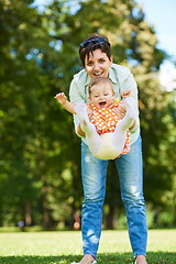 Image showing mother and baby in park