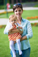 Image showing mother and baby in park