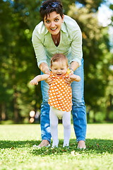 Image showing mother and baby in park