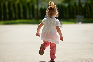 Image showing little girl have fun in park