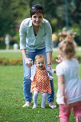 Image showing mother and baby in park