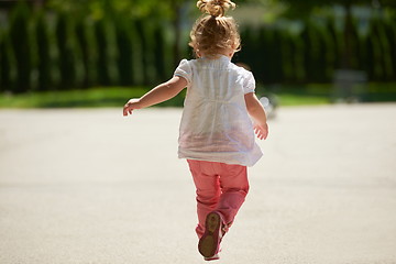 Image showing little girl have fun in park